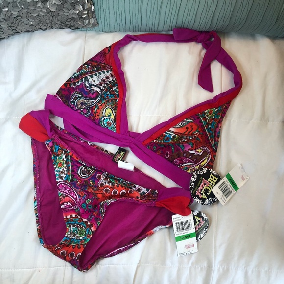 Becca Beach Other - NWT Lrg Becca Beach Purple/Red Paisley Bikini Set